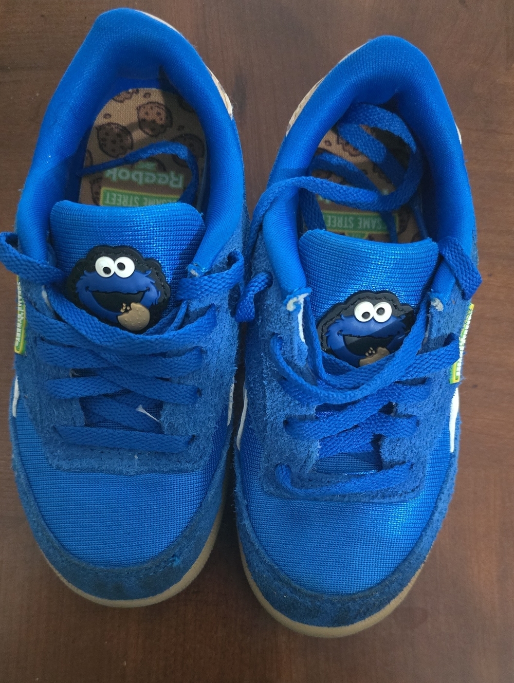Reebok Kids' Bright Blue Cookie Monster Lace-Up Sneakers